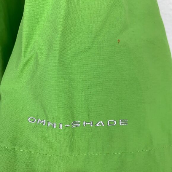 Columbia PFG Neon Green Button Down Mesh Lining Short Sleeve Shirt XL - Picture 5 of 11